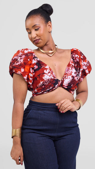 Safari Tafari Wrap Top - Wami Print
