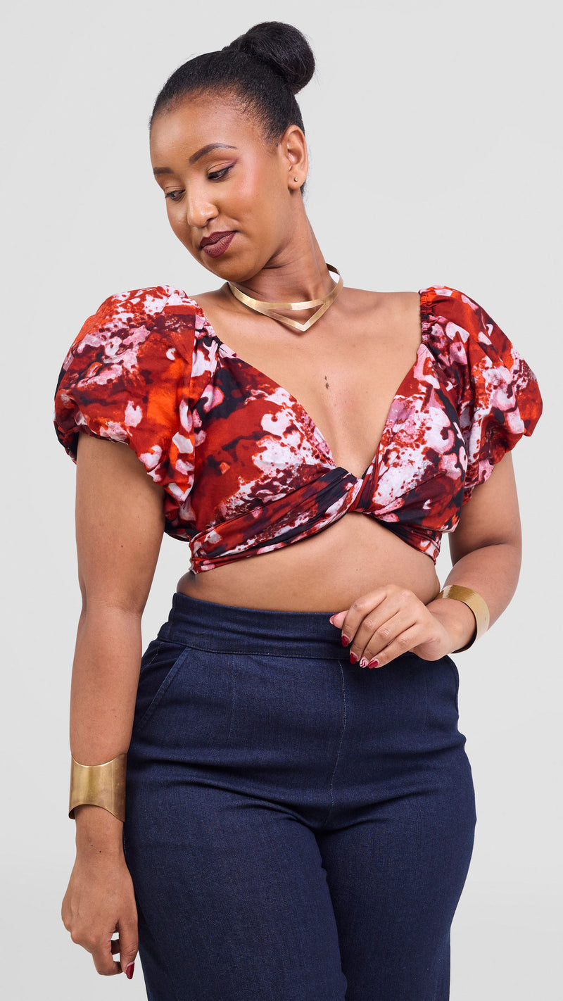 Safari Tafari Wrap Top - Wami Print