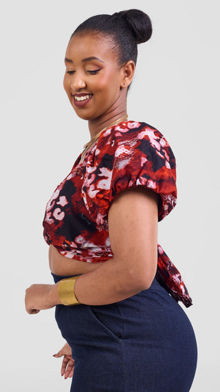 Safari Tafari Wrap Top - Wami Print