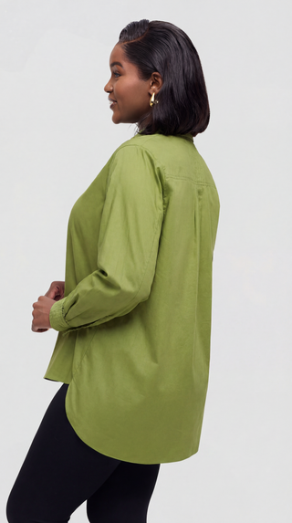Safari by Vivo Pintuck Shirt in Cotton - Olive