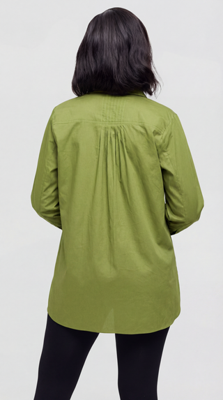 Safari by Vivo Pintuck Shirt in Cotton - Olive