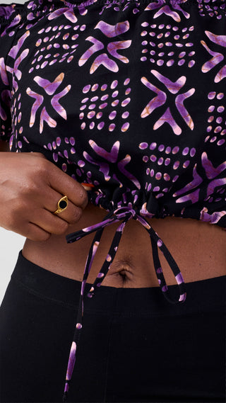 Safari Tafari Off Shoulder Crop Top - Laka Print