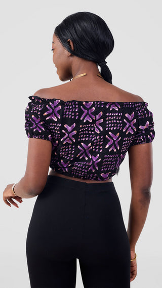 Safari Tafari Off Shoulder Crop Top - Laka Print