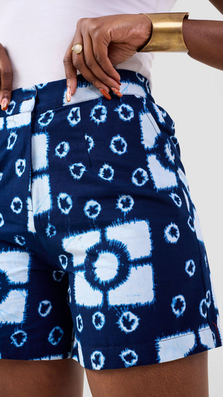 Safari Tafari Shorts - Light Blue Asili Print