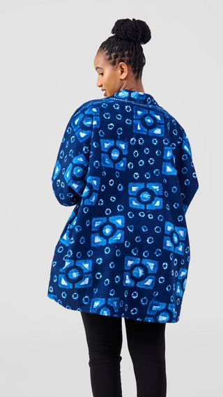 Safari Tafari Highlow Top - Dark Navy Asili Print