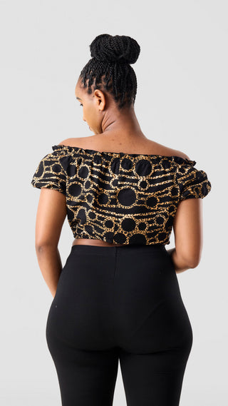Safari Tafari Off Shoulder Crop Top -