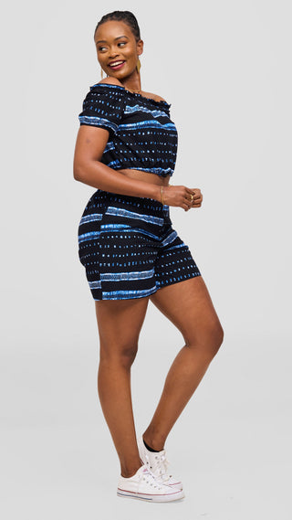 Safari Tafari Off Shoulder Crop Top - Shan Print