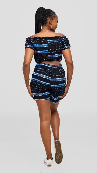 Safari Tafari Off Shoulder Crop Top - Shan Print