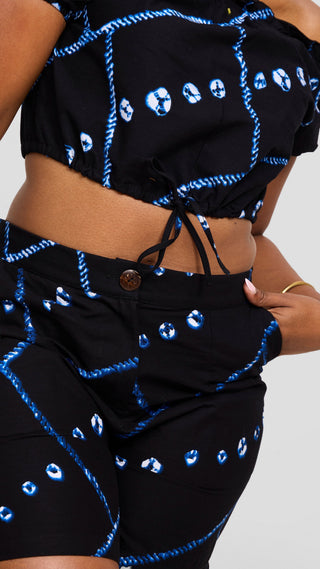 Safari Tafari Off Shoulder Crop Top -