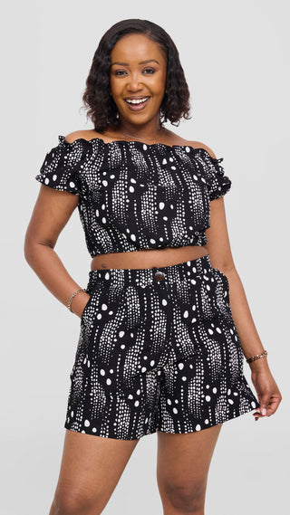 Safari Tafari Off Shoulder Crop Top - Selvi Print