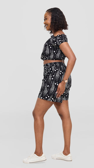 Safari Tafari Off Shoulder Crop Top - Selvi Print