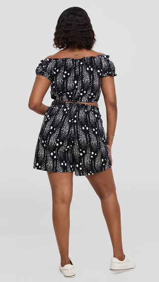 Safari Tafari Off Shoulder Crop Top - Selvi Print