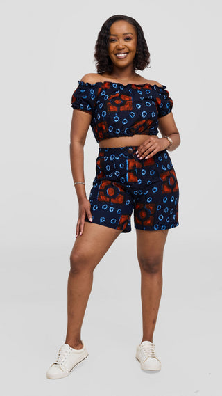 Safari Tafari Off Shoulder Crop Top - Lusi Print