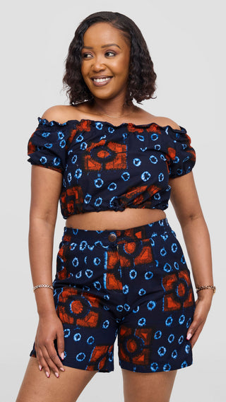 Safari Tafari Off Shoulder Crop Top -