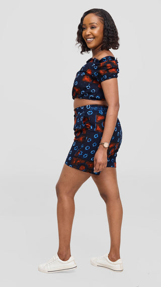 Safari Tafari Off Shoulder Crop Top - Lusi Print