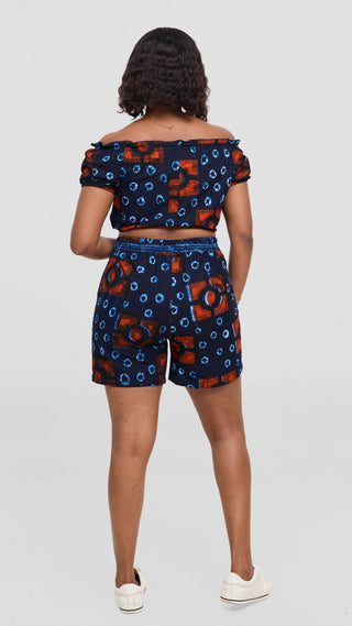 Safari Tafari Off Shoulder Crop Top -