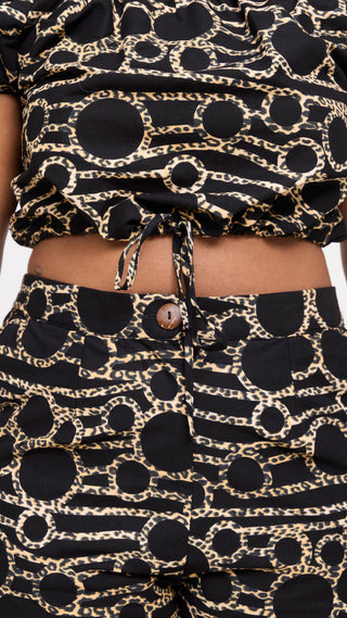 Safari Tafari Off Shoulder Crop Top -