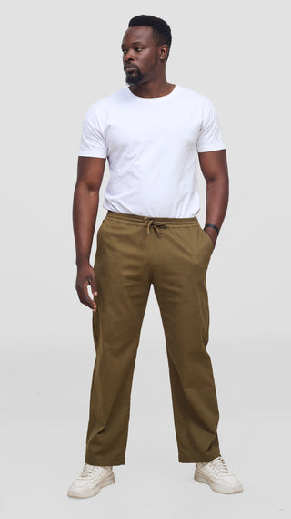 Safari By Vivo Mens Cotton Pants - Khaki Green