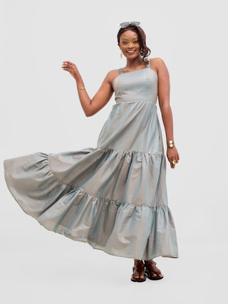 Safari Kikoy Tie Back Maxi Dress - Frost