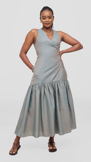 Safari Solana Wrap Dress - Dark Turquoise