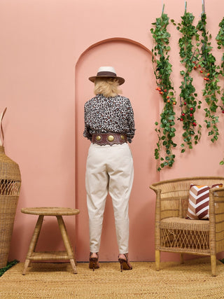 Safari Chui Placket Top - Chui Print - Shopzetu