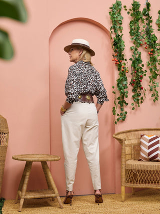 Safari Chui Placket Top - Chui Print - Shopzetu