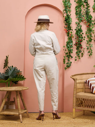 Safari Chui Cropped Jacket - White Cloud - Shopzetu