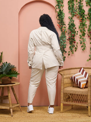 Safari Chui Lined Jacket - White Cloud - Shopzetu