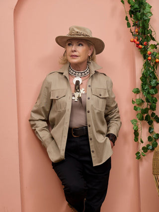Safari Chui Heavy Shirt - Taupe - Shopzetu