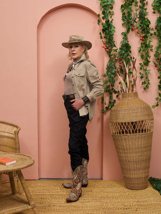 Safari Chui Heavy Shirt - Taupe - Shopzetu