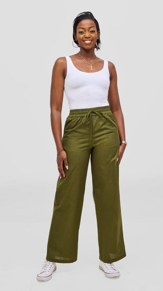 Safari by Vivo Zehra Drawstring Pants - Hunters Green