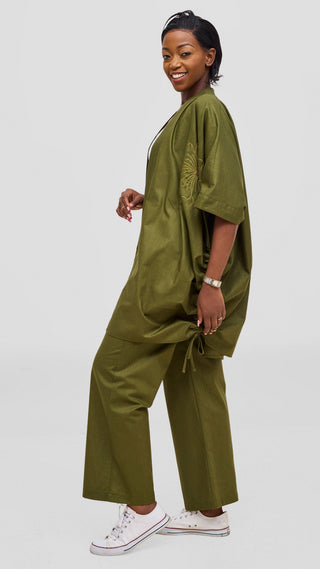 Safari by Vivo Zehra Drawstring Pants - Hunters Green