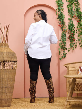 Safari Chui Heavy Shirt - White - Shopzetu