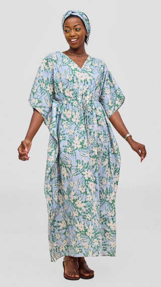 Safari by Vivo Cotton Wide Drawstring Kaftan -  Print