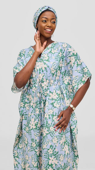Safari by Vivo Cotton Wide Drawstring Kaftan -  Print