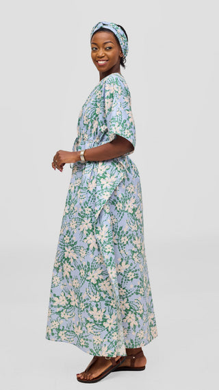 Safari by Vivo Cotton Wide Drawstring Kaftan -  Print