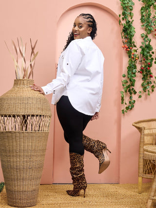 Safari Chui Heavy Shirt - White - Shopzetu