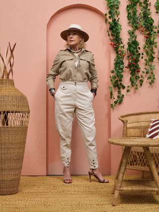 Safari Chui Jodhpur Pants - White Cloud - Shopzetu