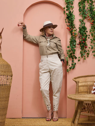 Safari Chui Jodhpur Pants - White Cloud - Shopzetu