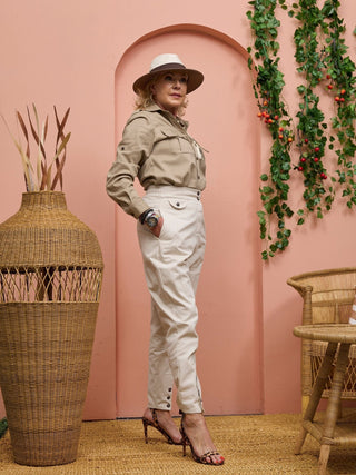 Safari Chui Jodhpur Pants - White Cloud - Shopzetu