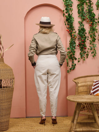 Safari Chui Jodhpur Pants - White Cloud - Shopzetu