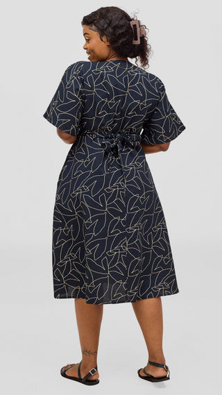 Safari by Vivo Zehra Tie Waist Kimono Dress -