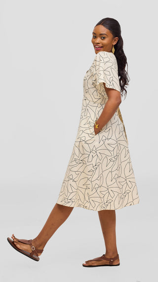 Safari by Vivo Zehra Tie Waist Kimono Dress -
