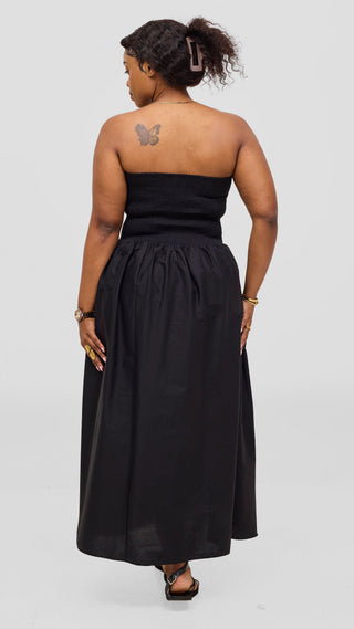 Safari by Vivo Zehra Shirred Midi Dress -