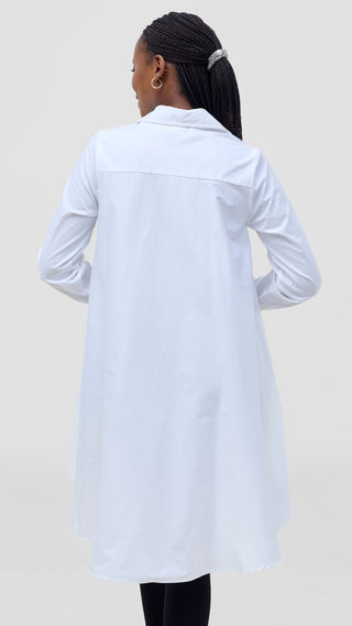 Safari by Vivo Zehra Cotton High Low Shirt - White