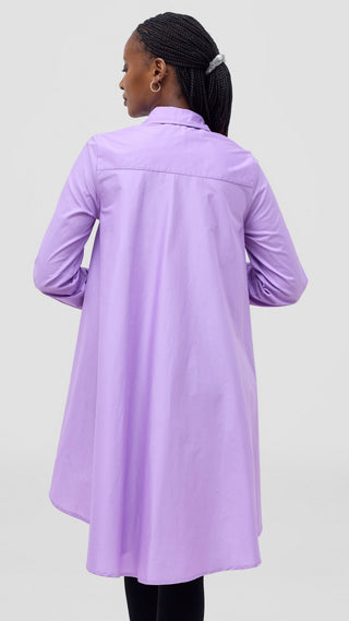 Safari by Vivo Zehra Cotton High Low Shirt - Lilac
