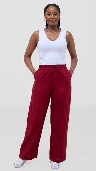 Safari by Vivo Zehra Drawstring Pants - Maroon