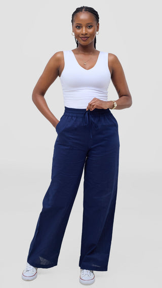 Safari by Vivo Zehra Drawstring Pants - Navy