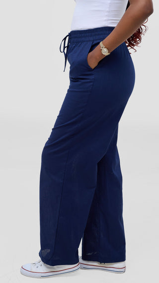 Safari by Vivo Zehra Drawstring Pants - Navy