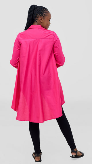 Safari by Vivo Zehra Cotton High Low Shirt - Pink
